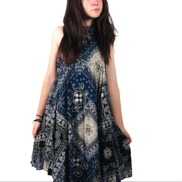 NWOT Intimately Free People Beaux Slip Paisley Halter Sleeveless Tunic D… - Picture 4 of 7